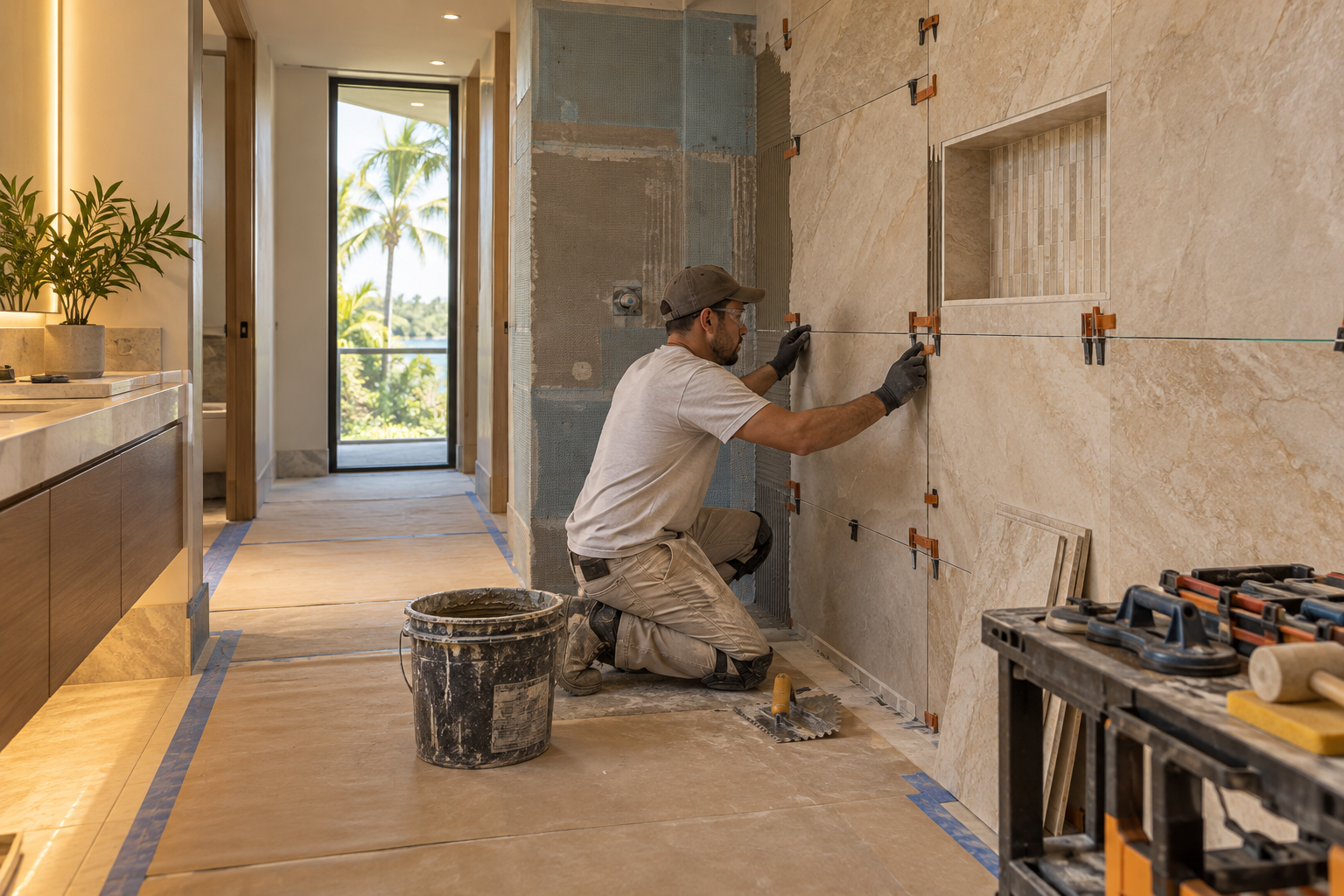A carefully organized renovation in progress
